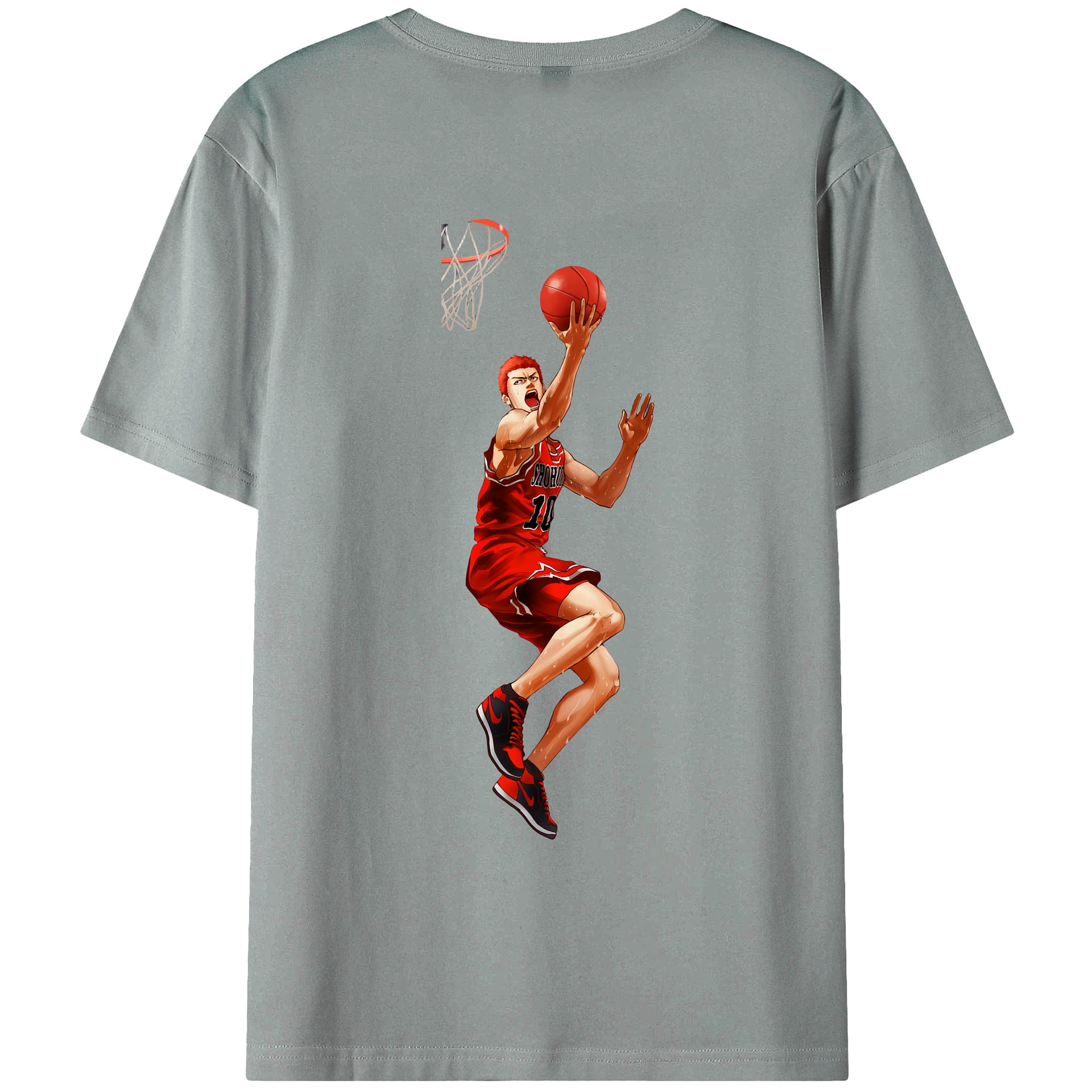 （画像用） SLAM DUNK／スラムダンク 綿100％ メンズ半袖Tシャツ（バックプリント） 通気性